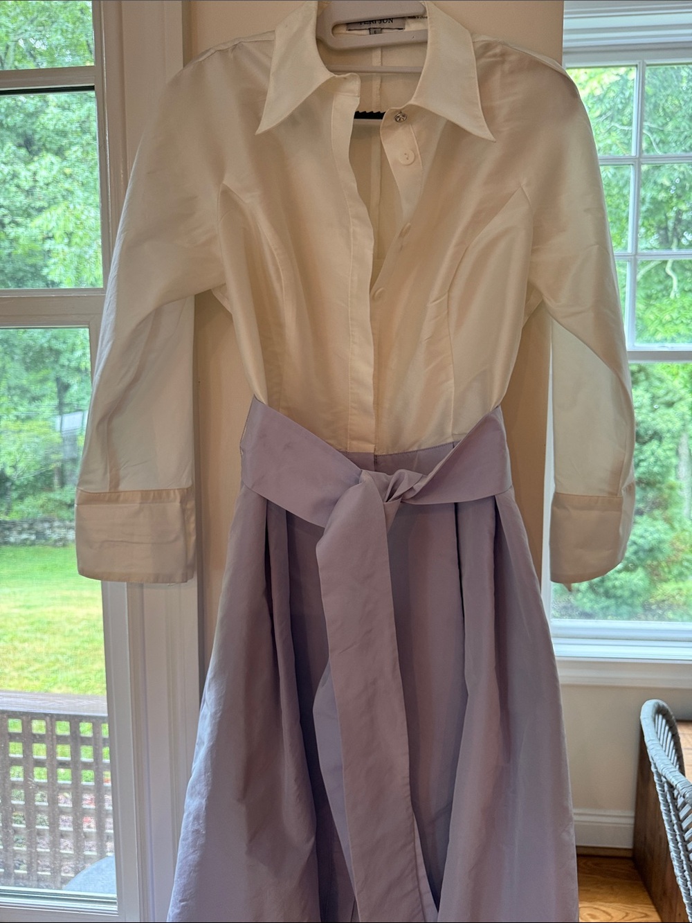 Rickie Freeman for Teri Jon Cream Button-Front fully lined dress - Picture 16 of 16